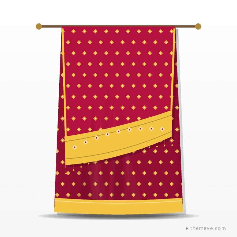 Jamdani Weave Saree — Ruby