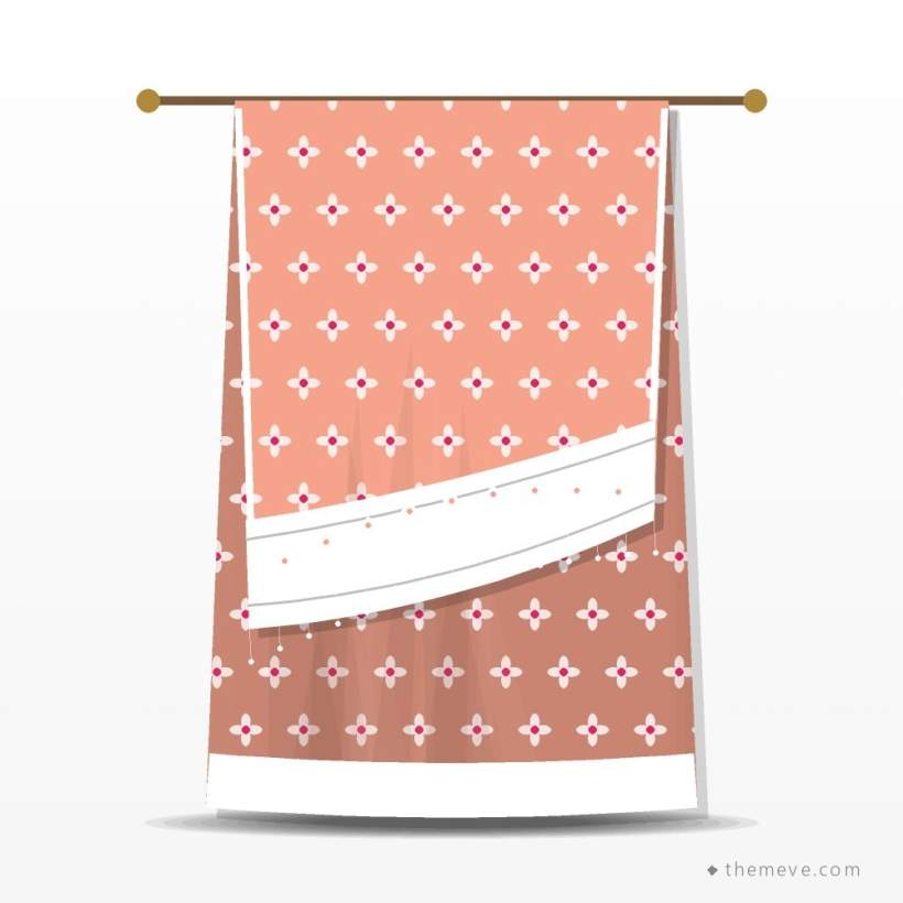 Printed Georgette Saree — Peach