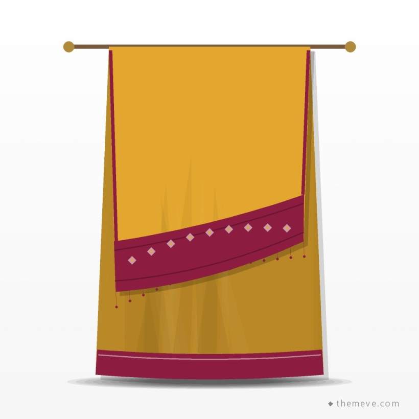 Half-Silk Saree — Mustard
