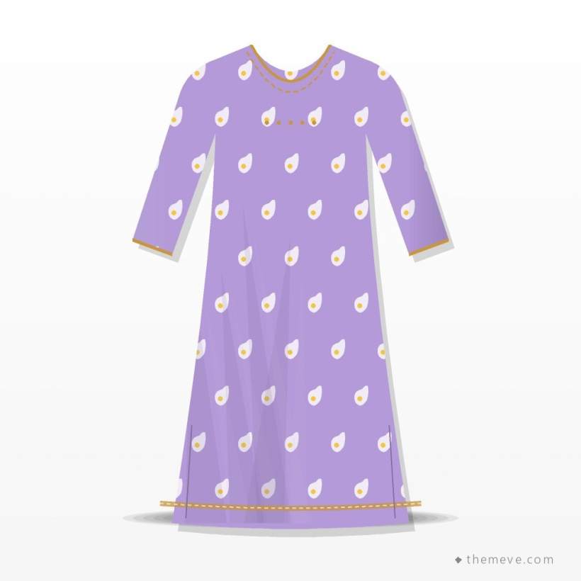 Lawn Cotton Three-Piece — Lilac