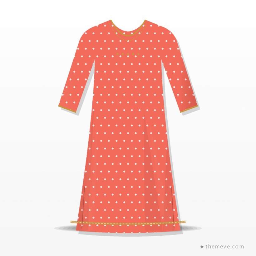 Printed Three-Piece — Coral