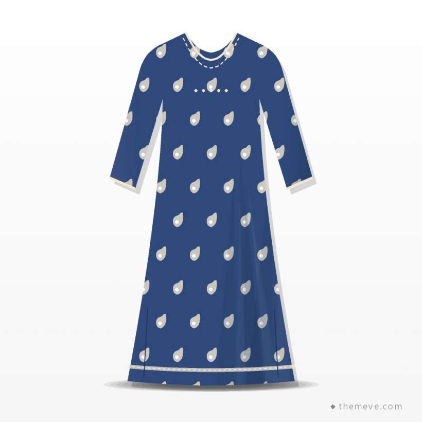 Block Print Kurti — Indigo